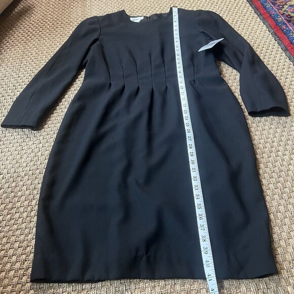 VTG Jacqueline Ferrar NWT Deadstock Black Dress Sz 14 LS Career Closet Staple - Picture 7 of 7
